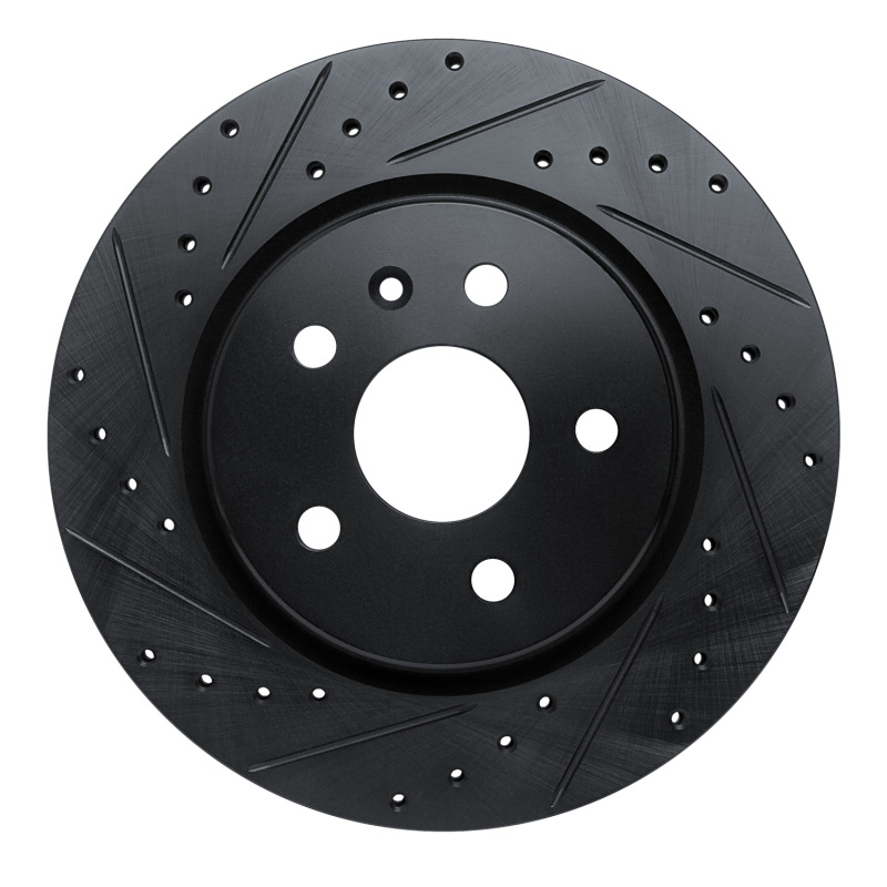 Buick Envision Brake Rotor (1) - Rear Left - R1 Concepts - Drilled & Slotted - Black - `19-`25
